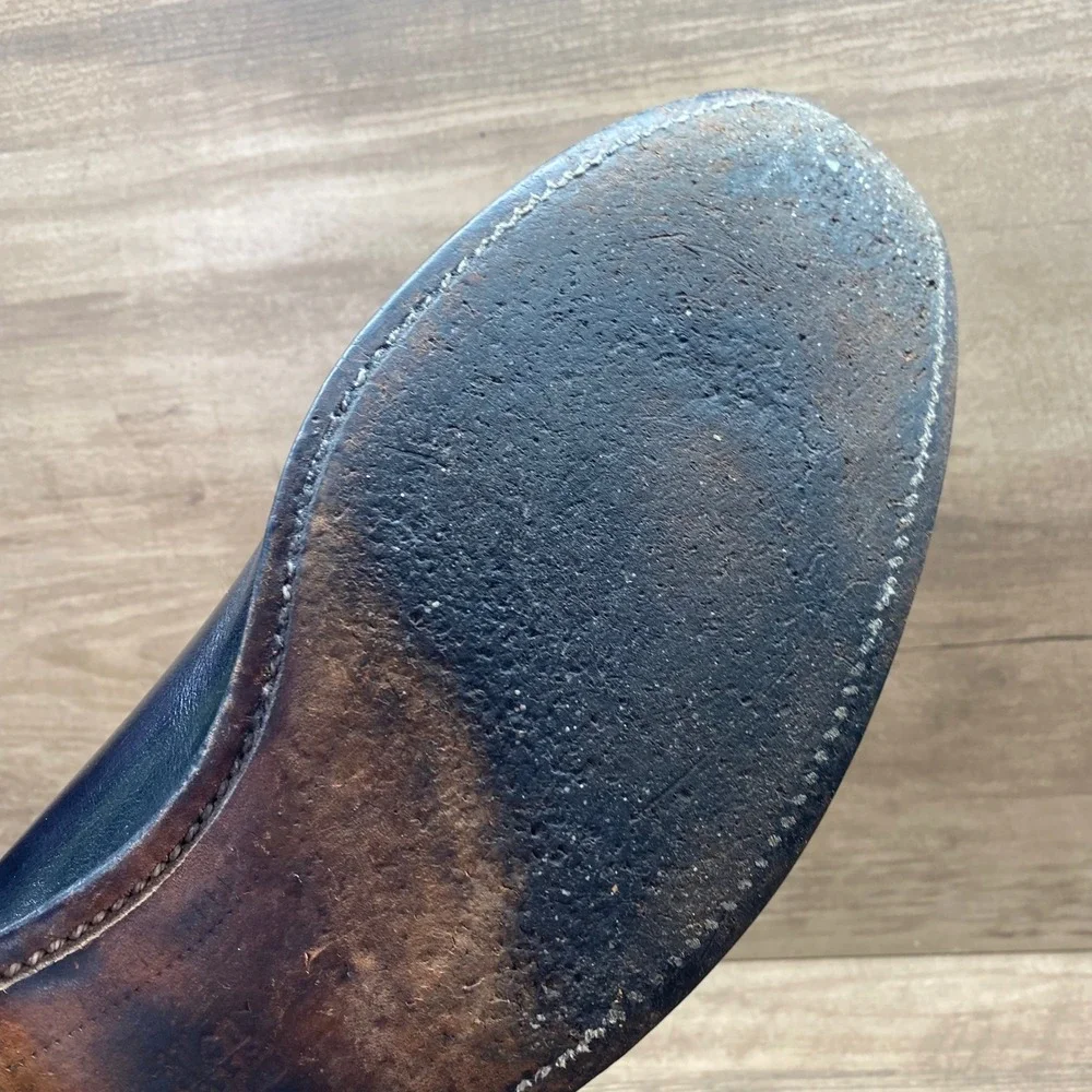 Allen Edmonds Hancock Derby Mens 12 D Black USA Vintage Dress Shoes 8404